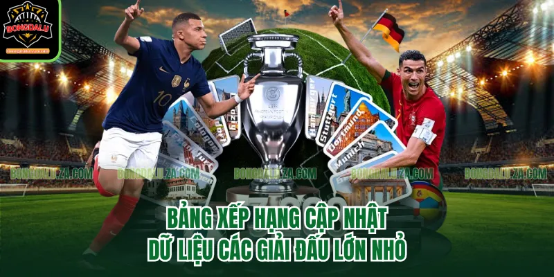 Bảng xếp hạng cập nhật dữ liệu các giải đấu lớn nhỏ
